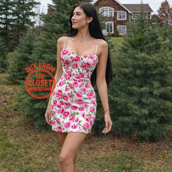 ZARA BLOGGER FAVE!!! Sweetheart Floral Mini Dress NWT - Picture 6 of 16